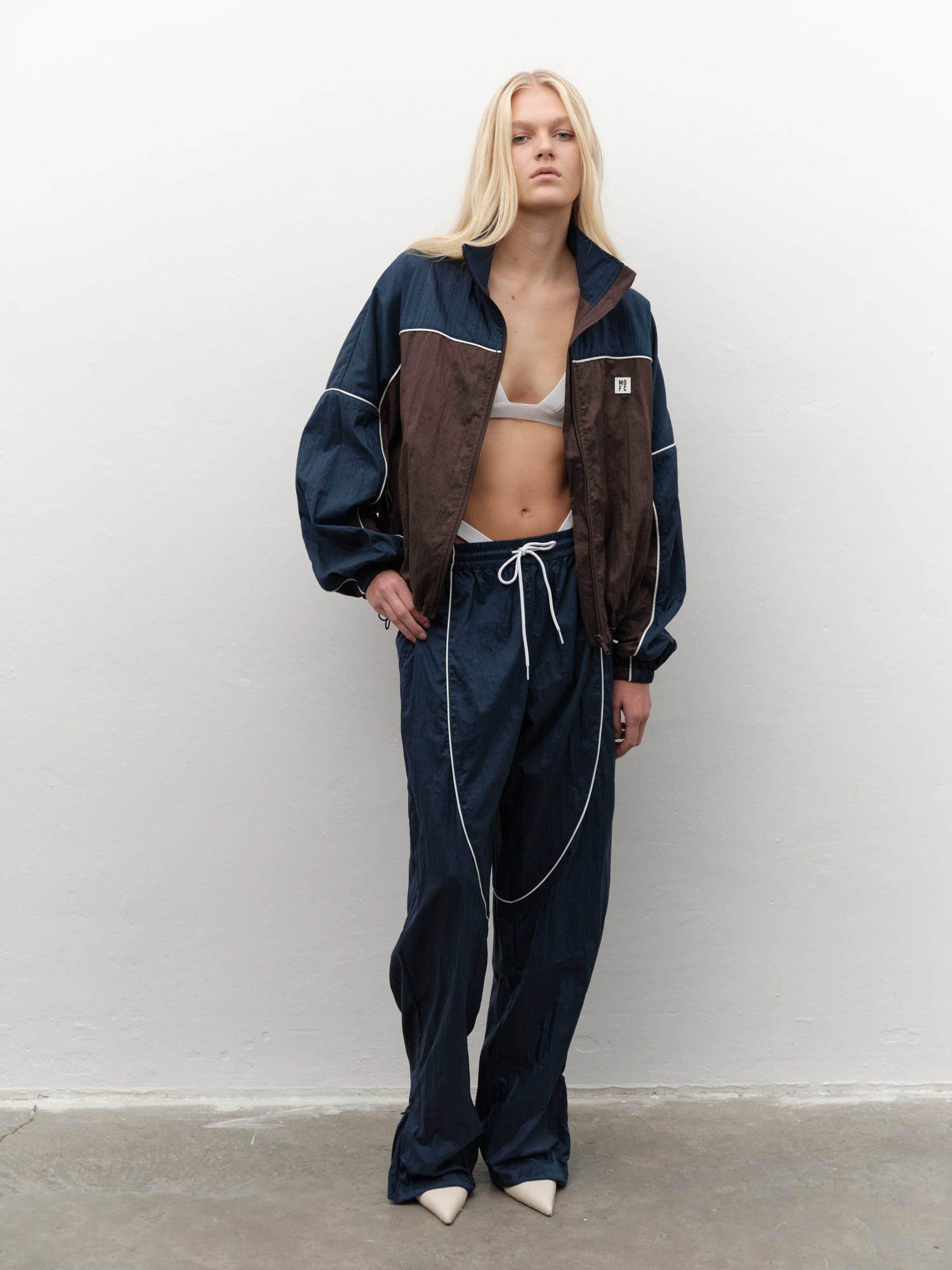 Ribbed Cotton Thong in Black