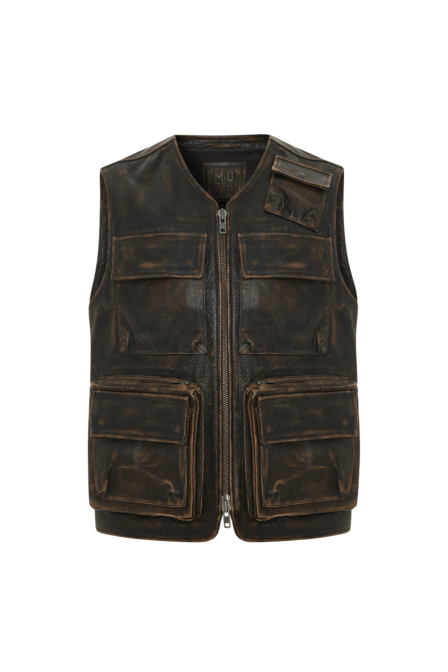 Unisex Aged Brown Lambskin Hunter Vest