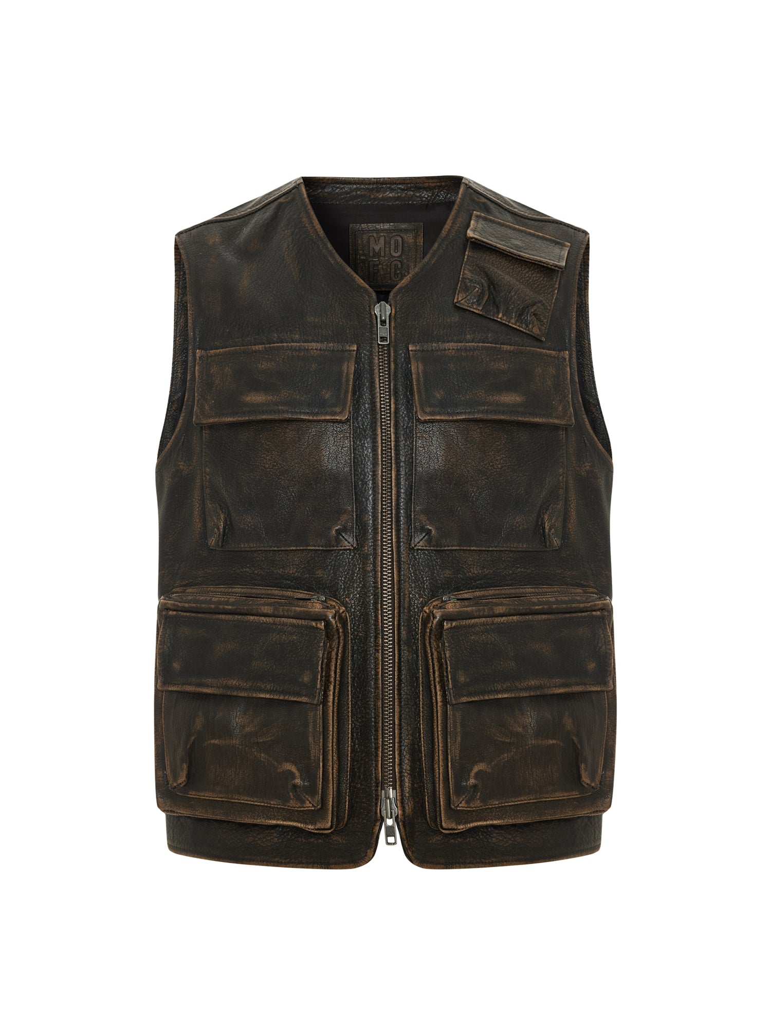 Unisex Aged Brown Lambskin Hunter Vest