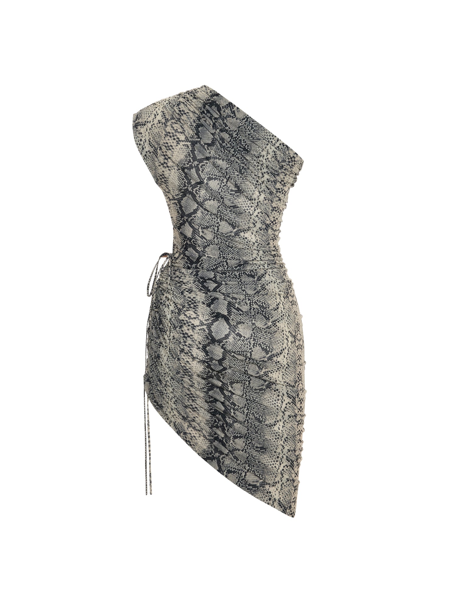 Snake-print Open-leg Midi Dress