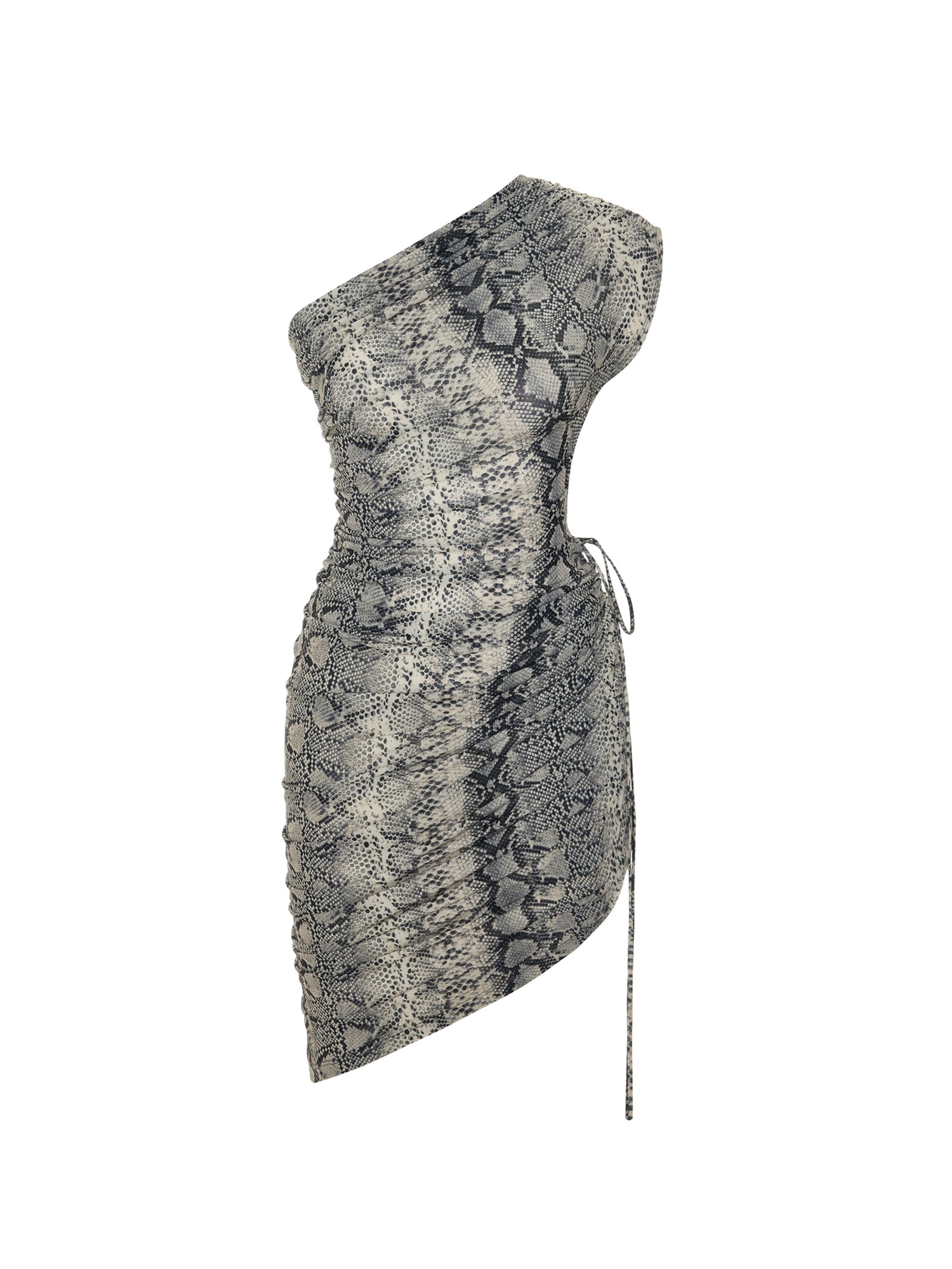 Snake-print Open-leg Midi Dress