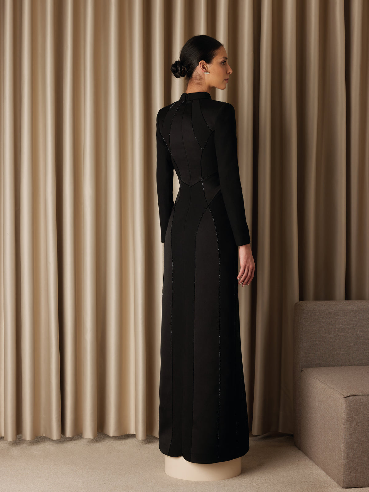 Black Crepe Gown