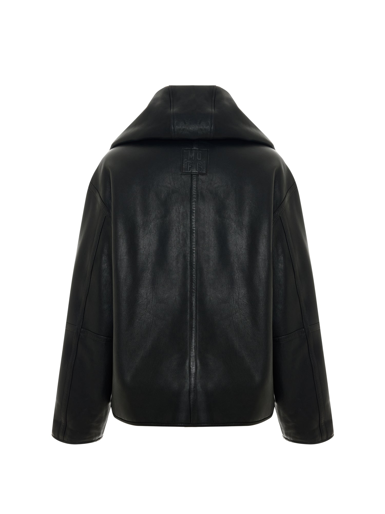 Reversible Hooded Leather and Faux Fur Jacket