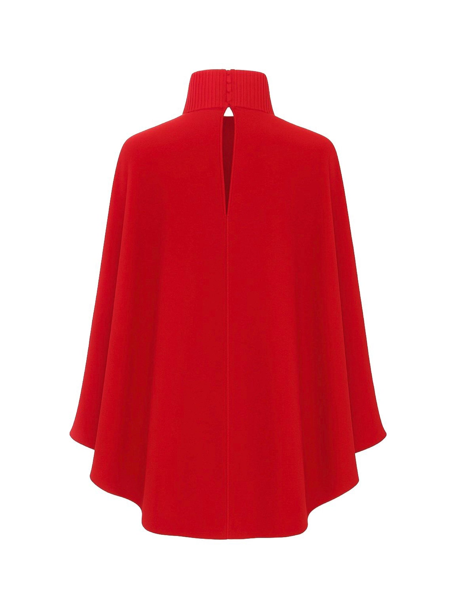 Drape-detailed High-neck Batwing Sleeve Mini Dress in Red