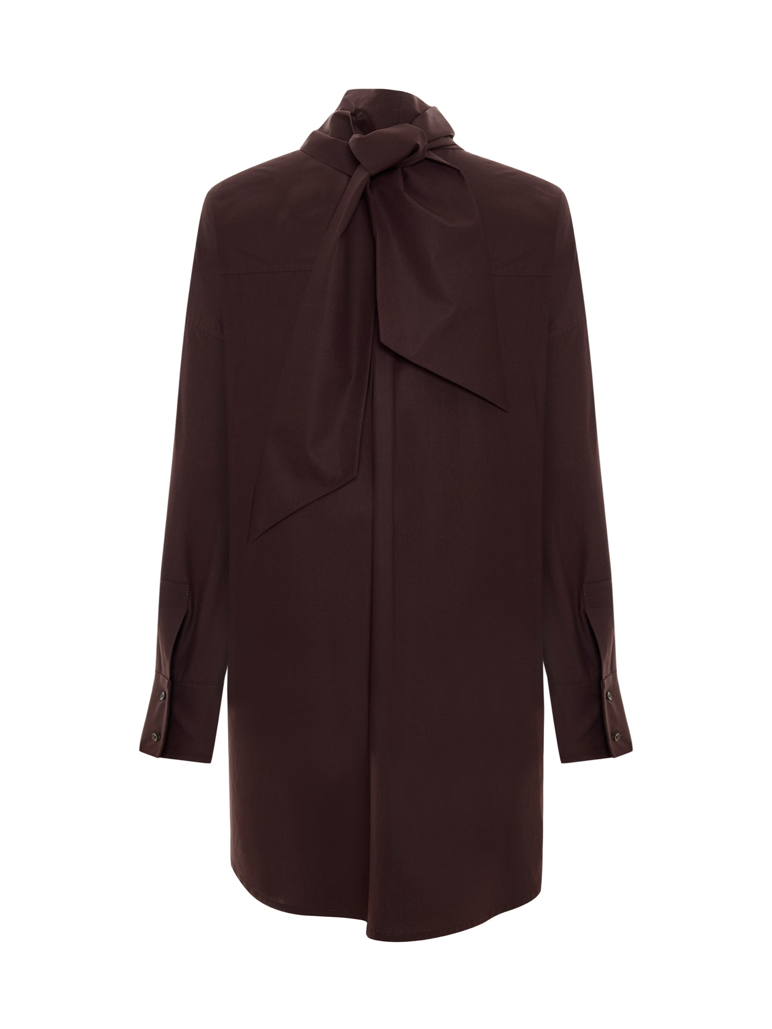 Tie-detailed Shirt Dress in Burgundy