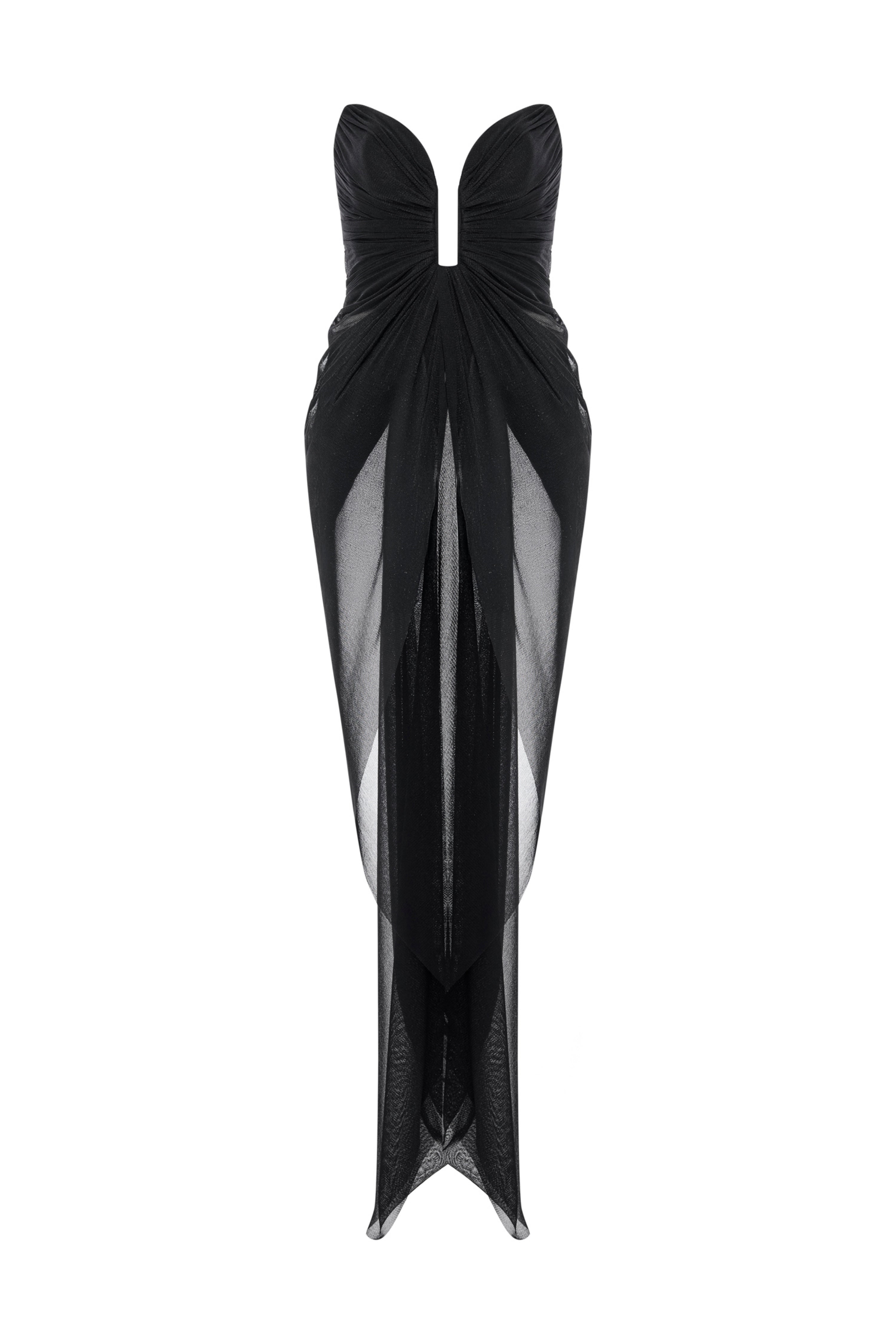 'Era Top' Bustier draped tulle top