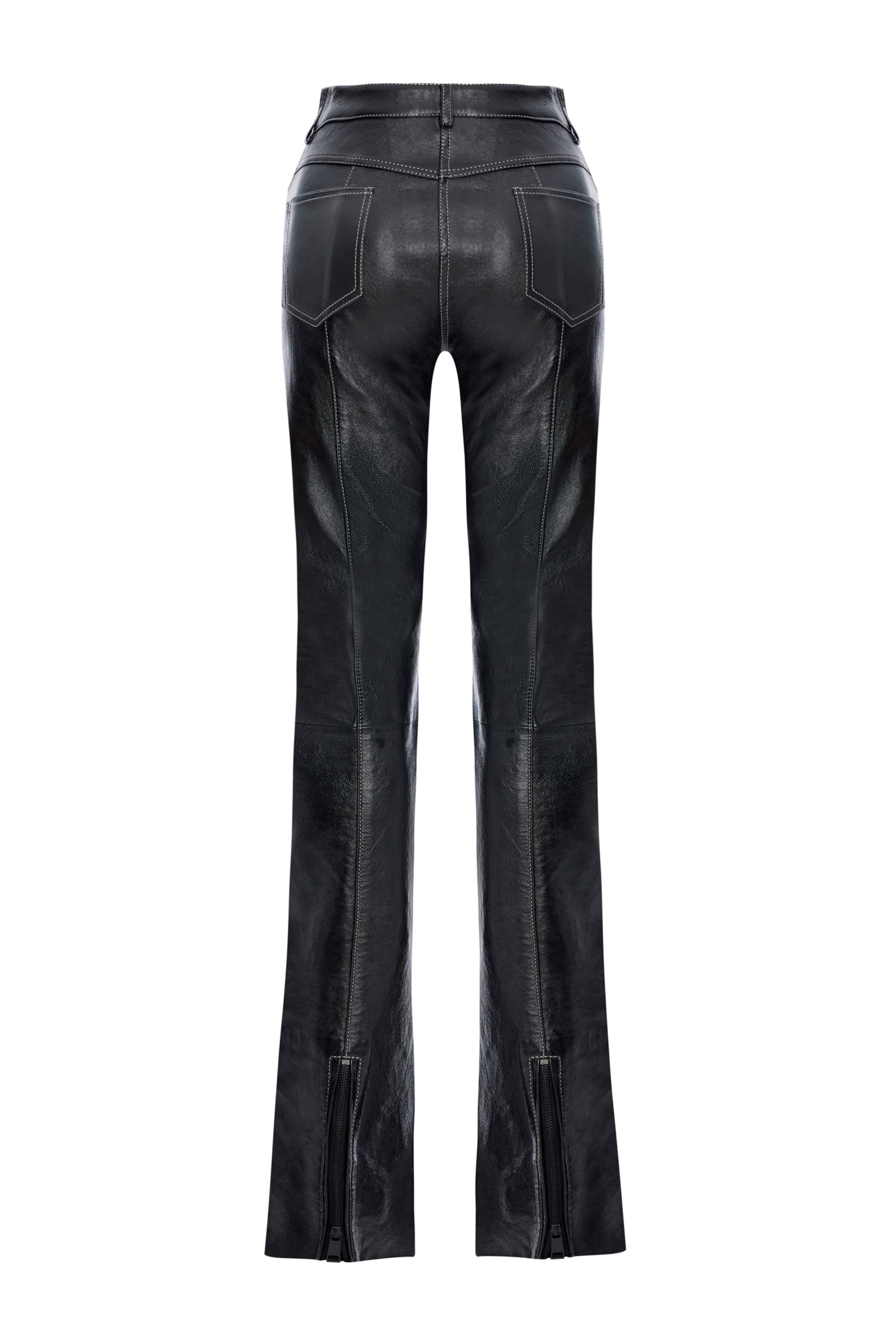 'Era Pant' Stitching detailed leather pant