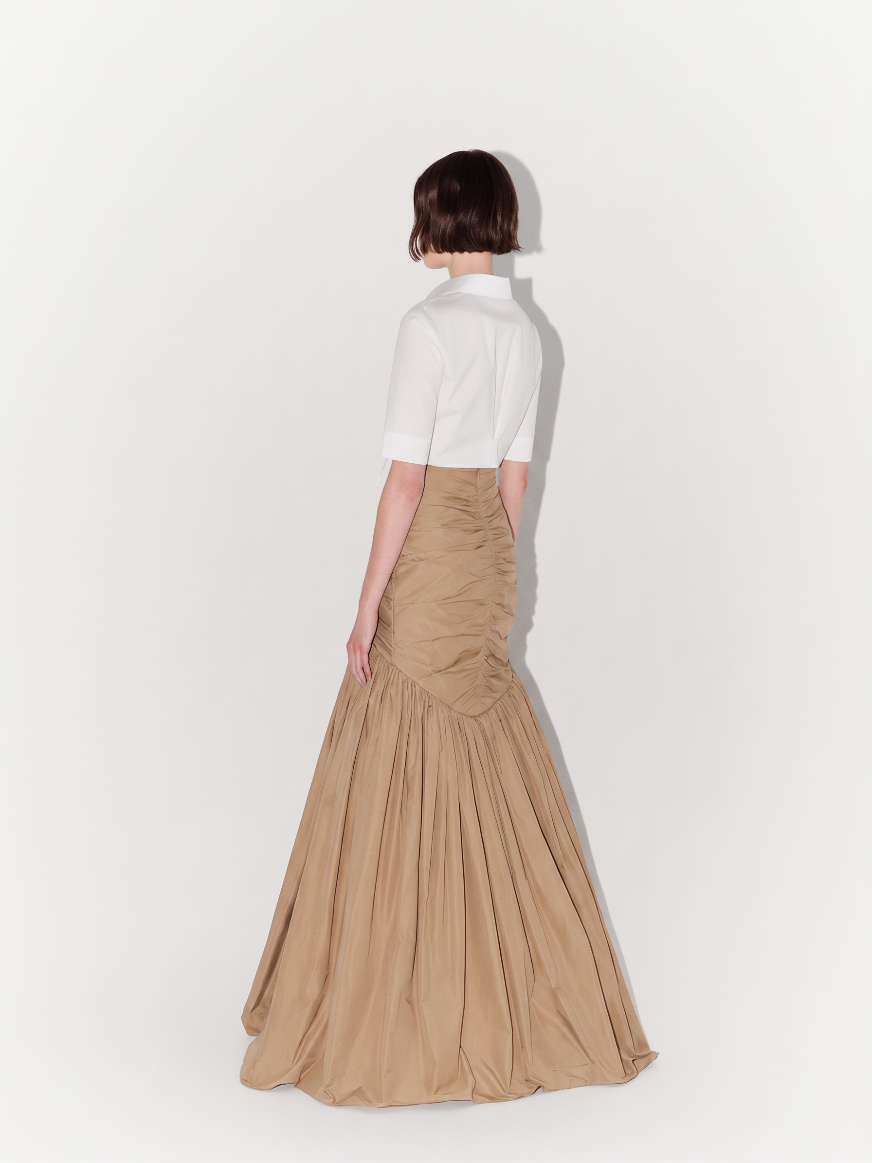 Taffeta Mermaid Skirt in Beige