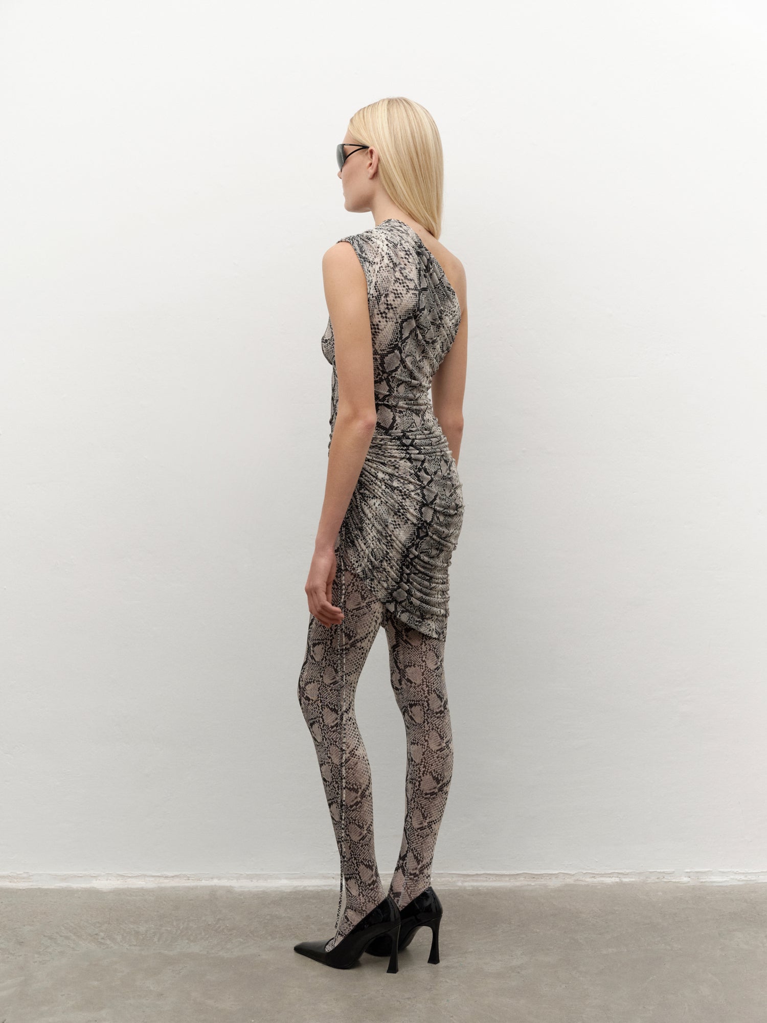 High-rise Snake-print Leggings