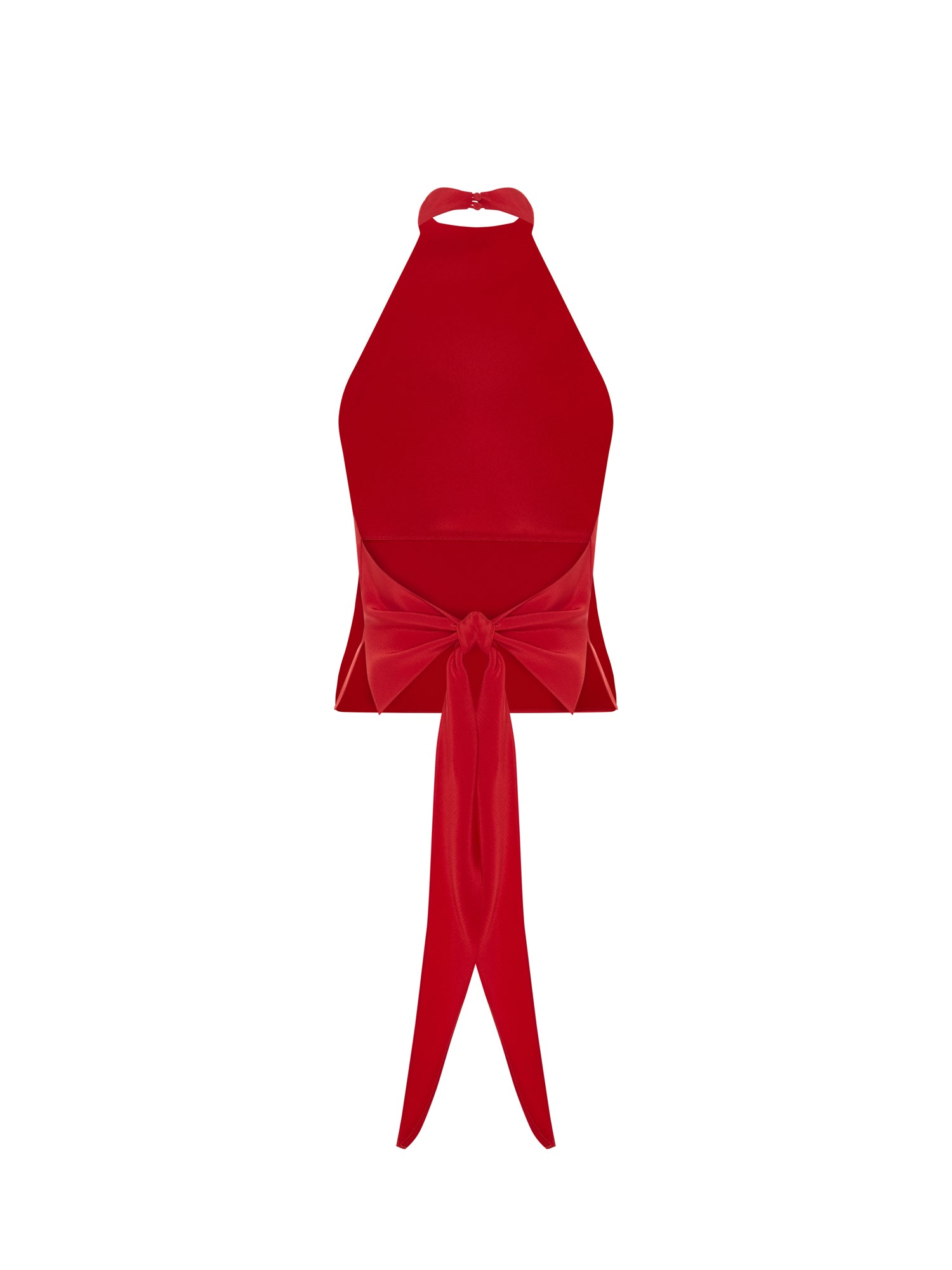 Open-back Halter-neck Top in Red