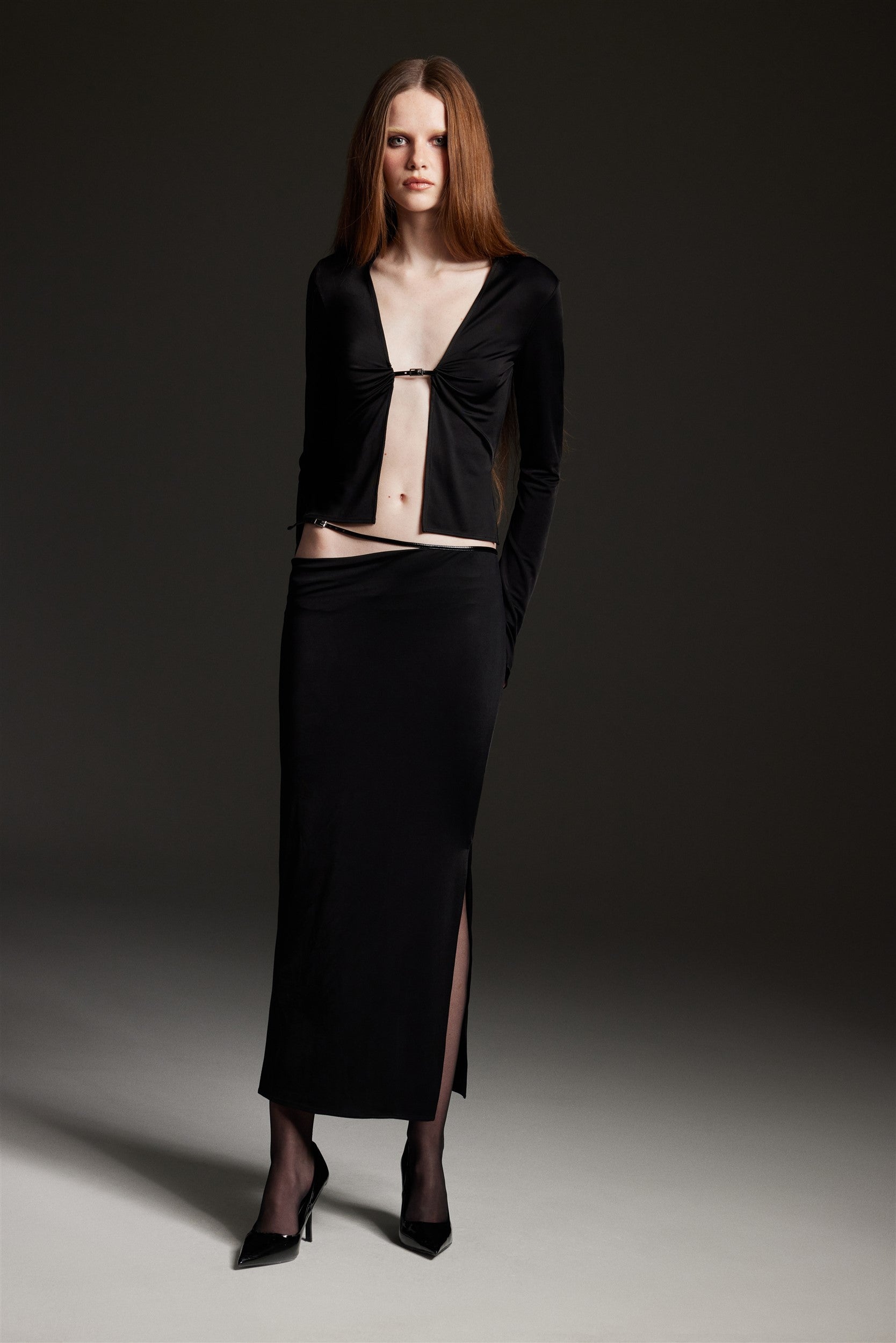 "Emily" Black Jersey Skirt