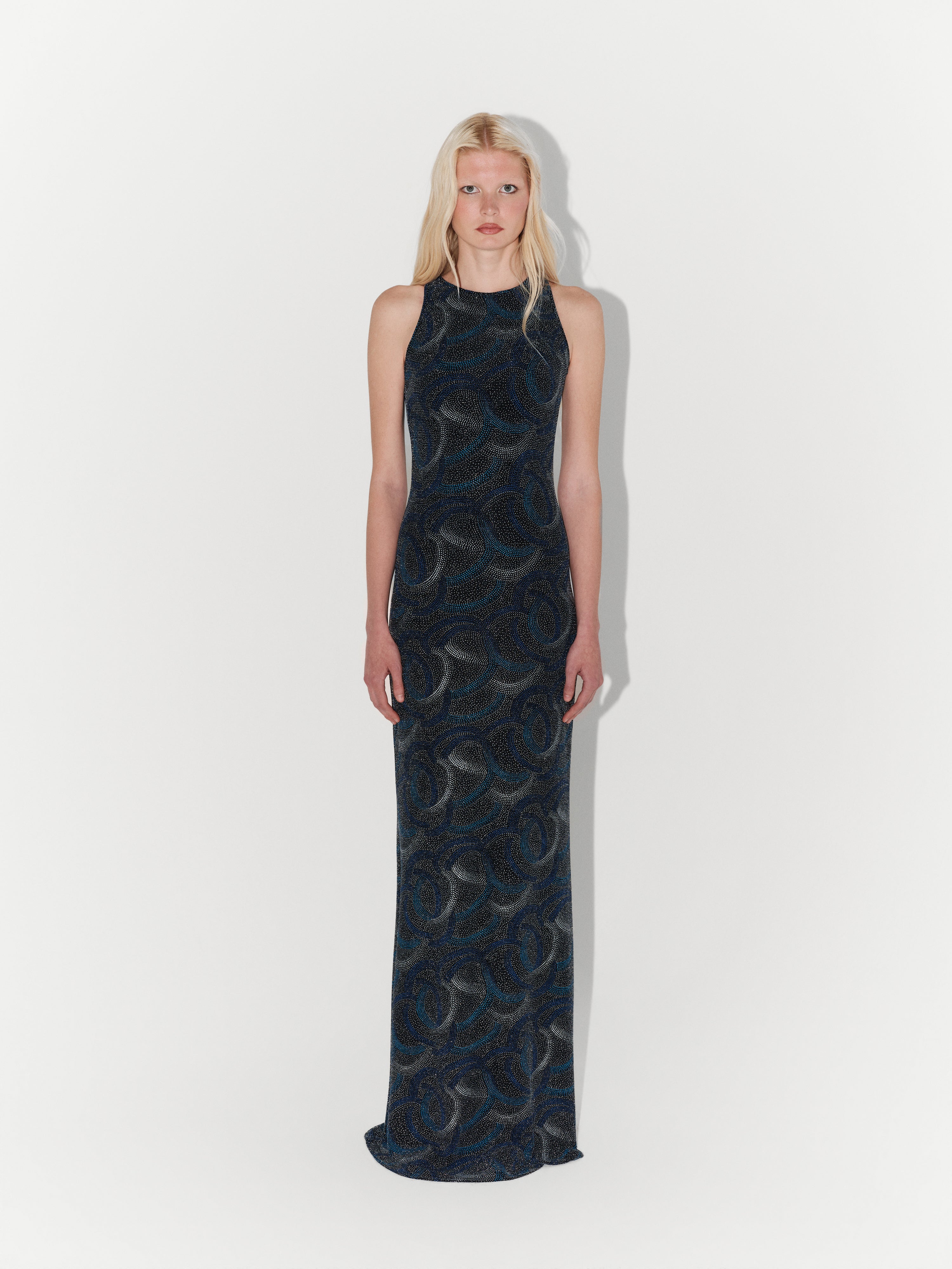 Retro-Print Jersey Maxi Dress