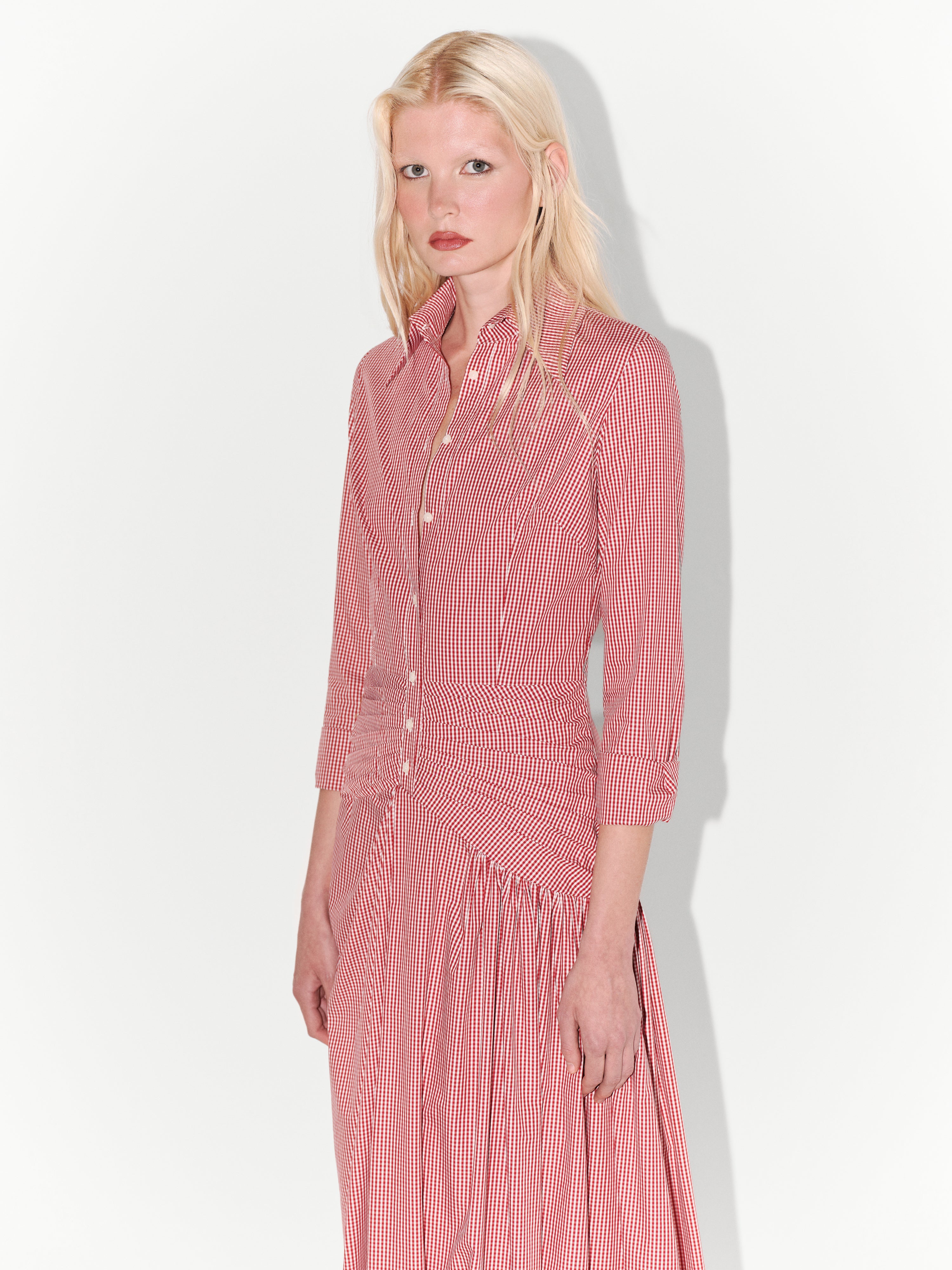 Gingham Shirt Maxi Dress