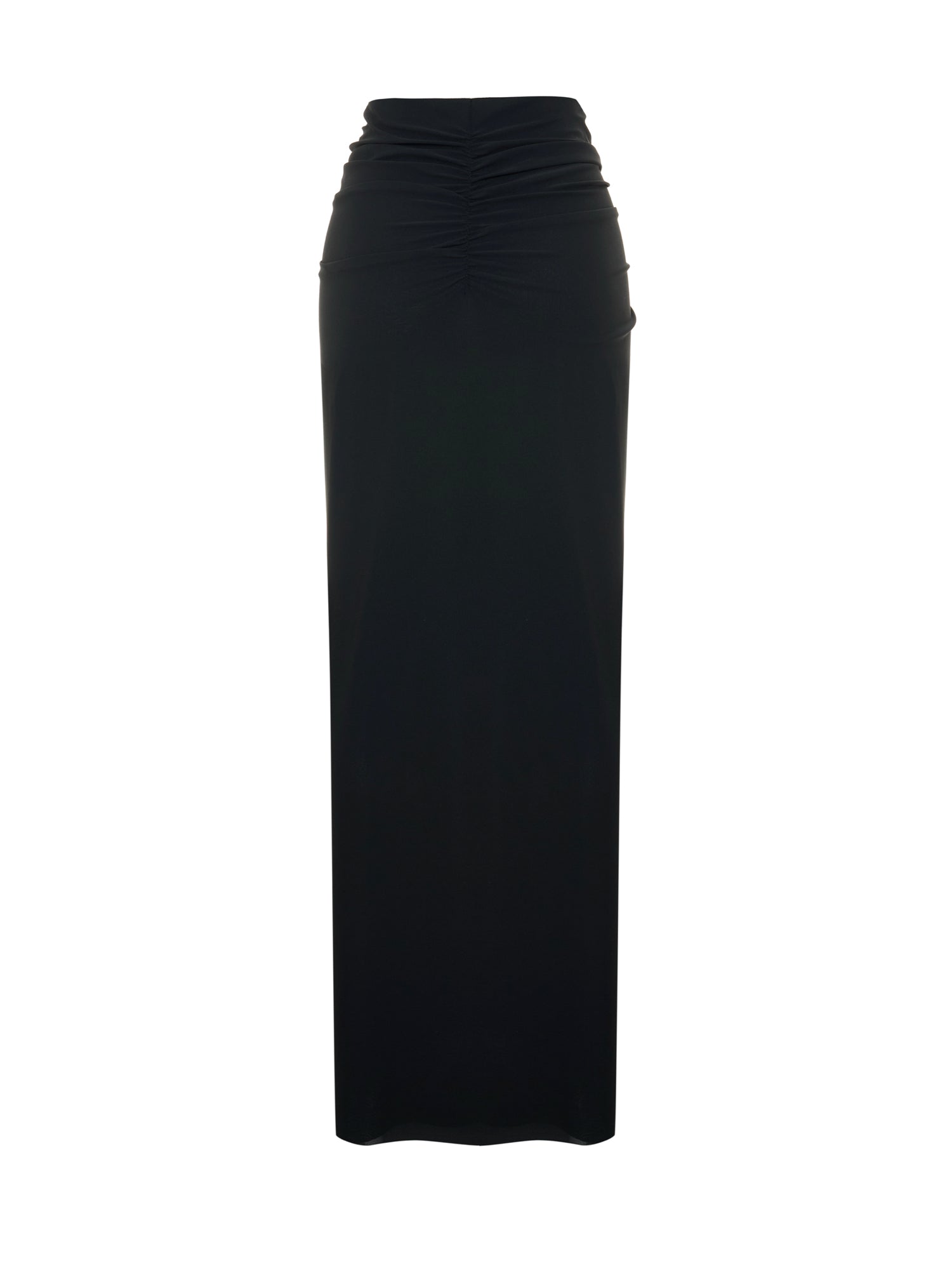 Draped Maxi Skirt in Black