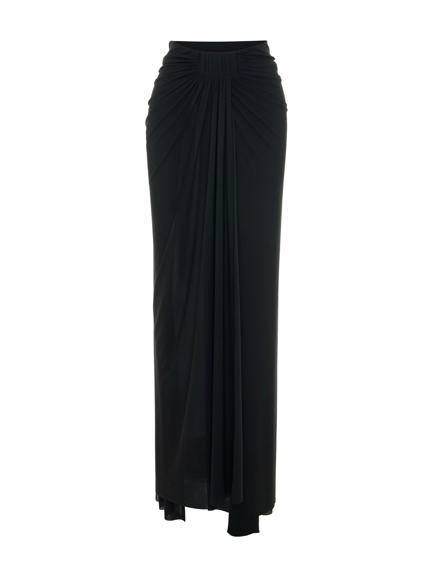 Draped Maxi Skirt in Black