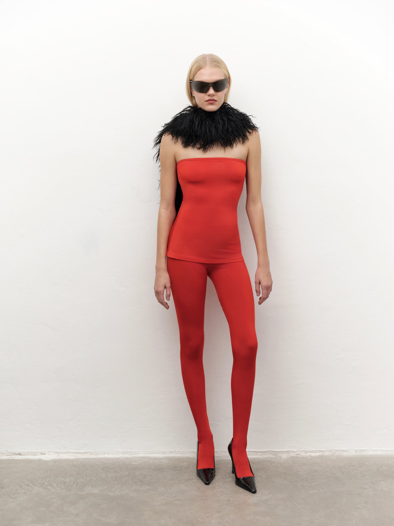 High-rise Leggings in Red