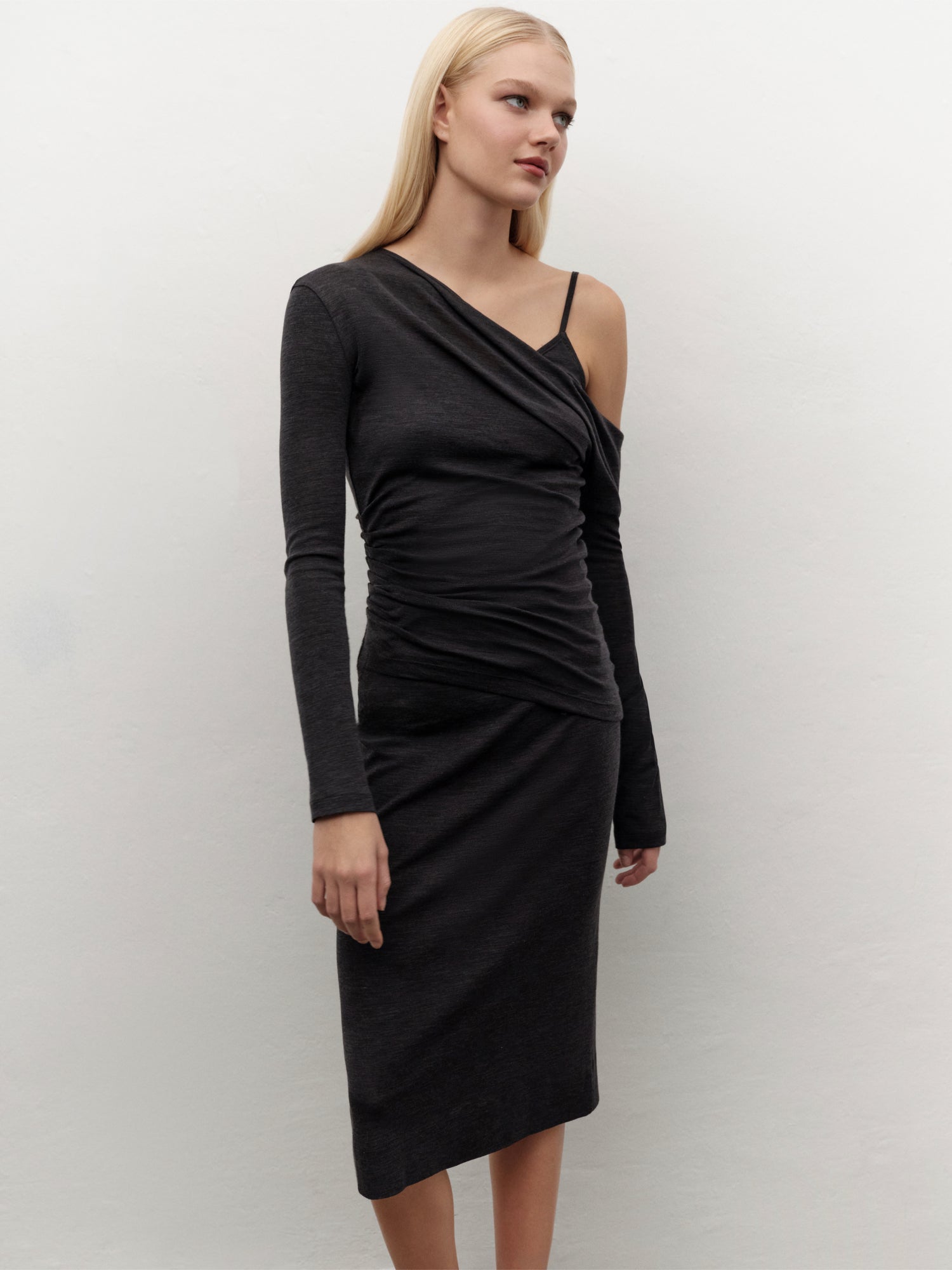 Merino-wool Three-piece Ensemble in Dark Grey