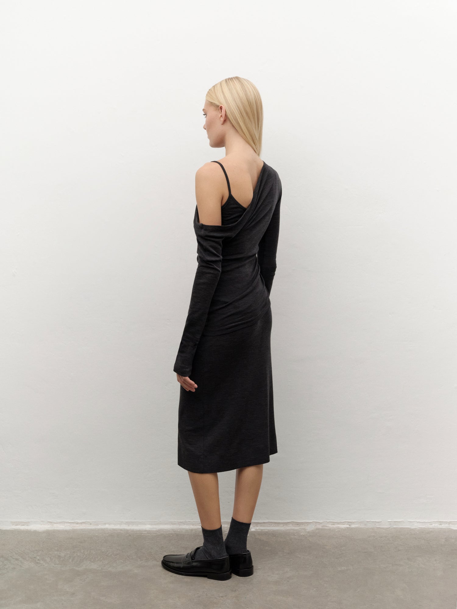 Merino-wool Three-piece Ensemble in Dark Grey