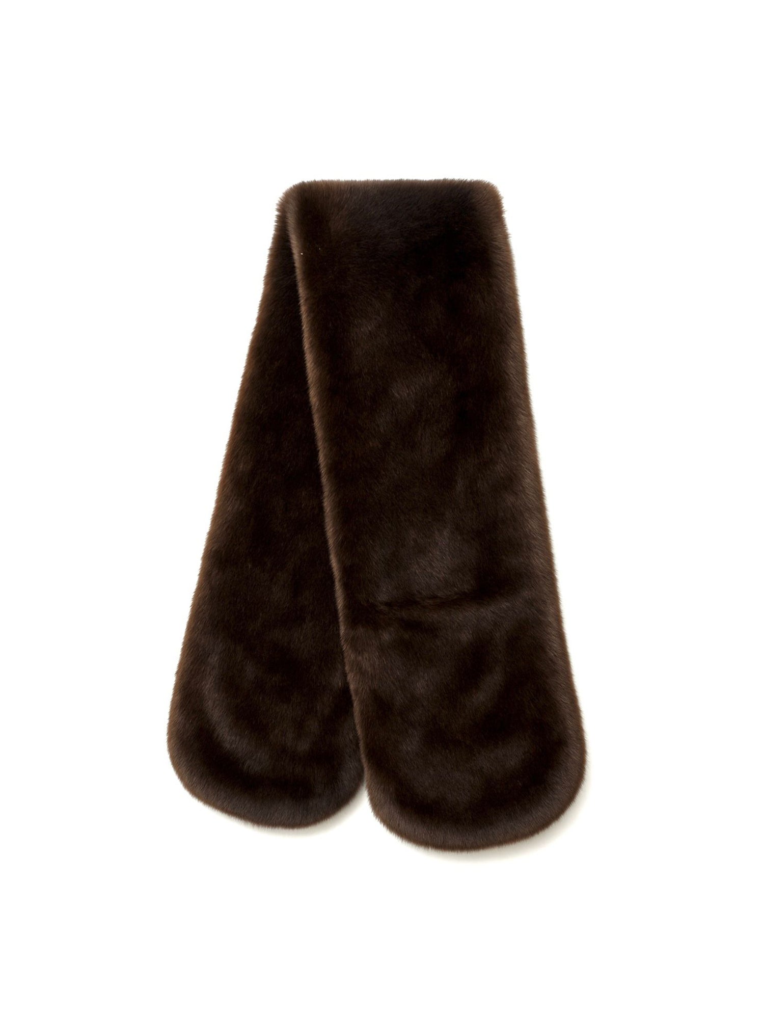Kangaroo Pocket-detailed Faux Fur Scarf in Brown