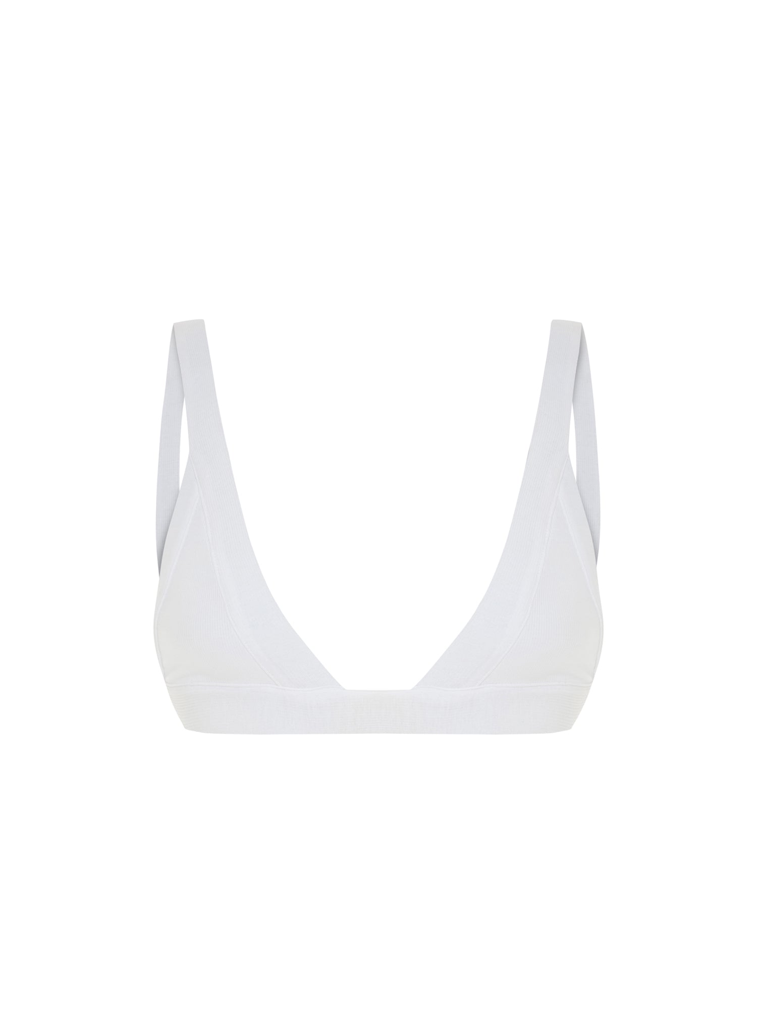 Ribbed Cotton Bra in White
