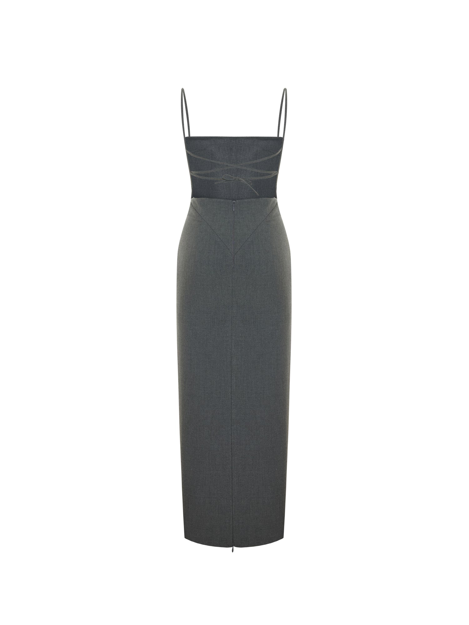 Sleeveless Open-back Maxi Dress in Grey