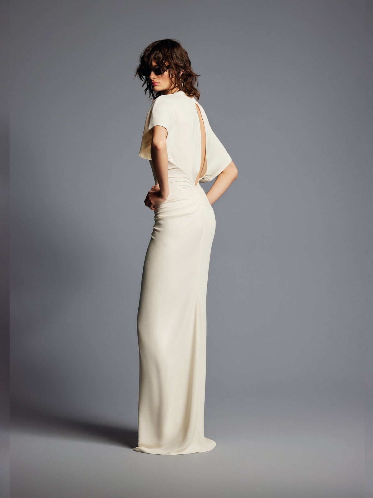 Cream Draped Dress