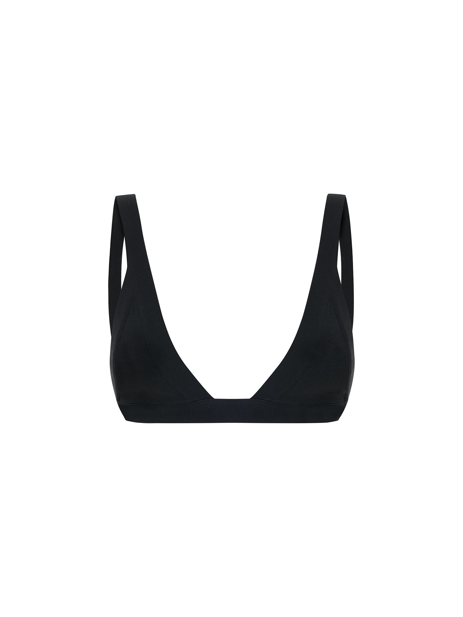 Ribbed Cotton Bra in Black