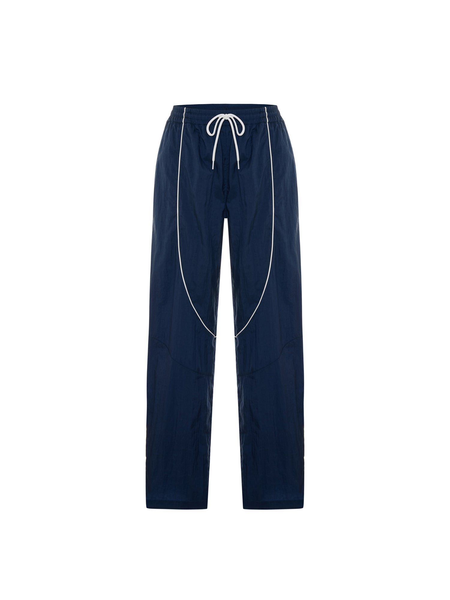 Unisex Retro-inspired Nylon Track Pants in Navy