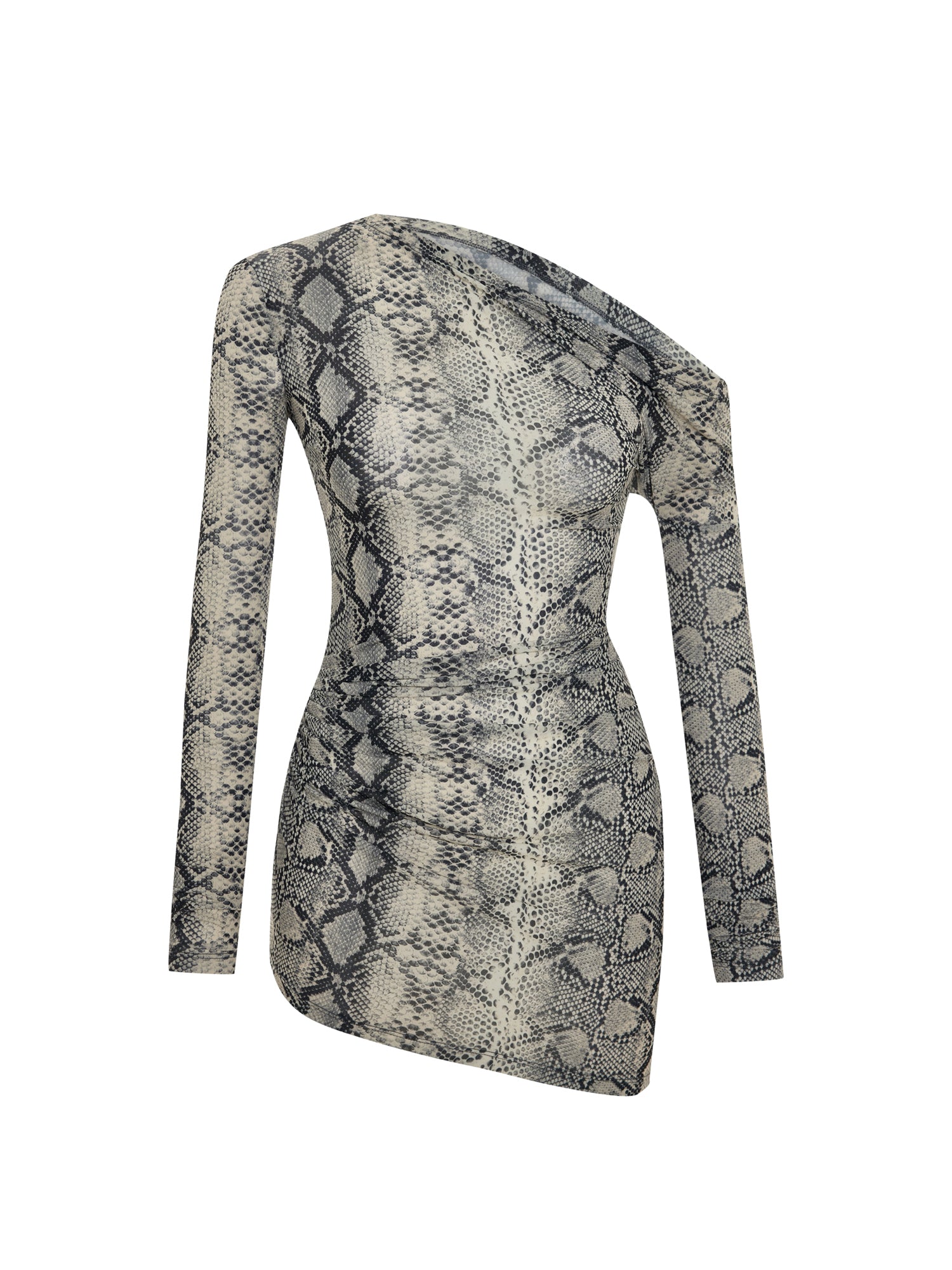 Off-shoulder Snake-print Blouse