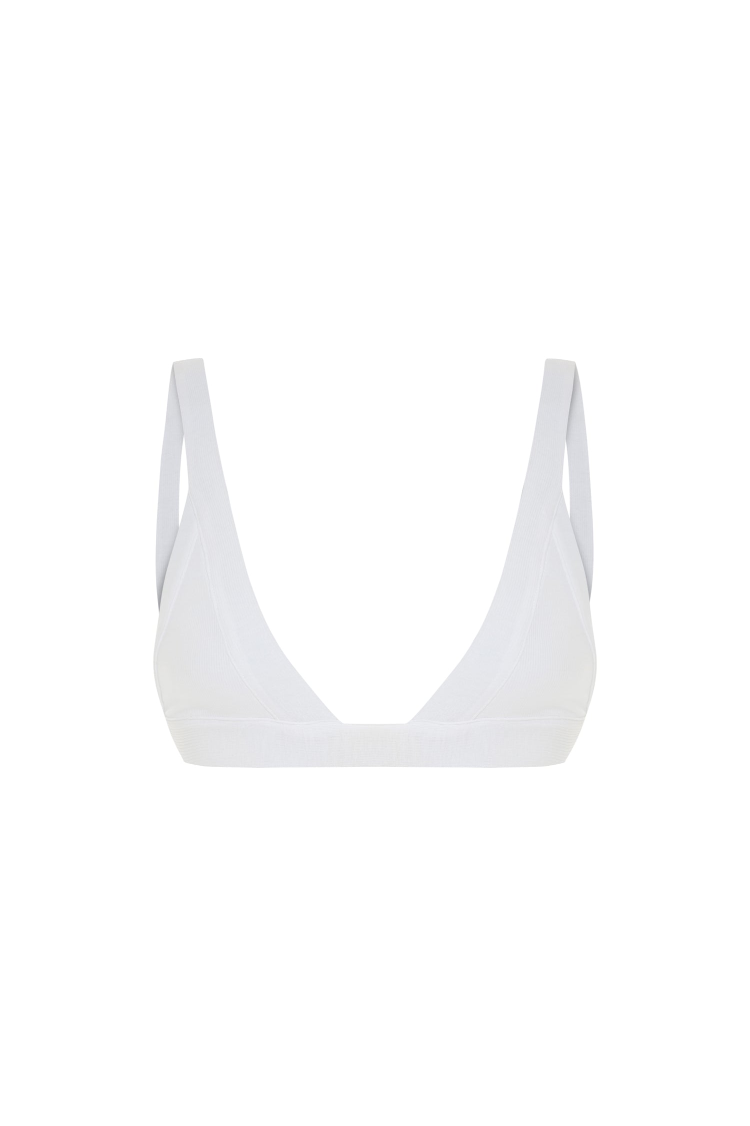 Ribbed Cotton Bra in White