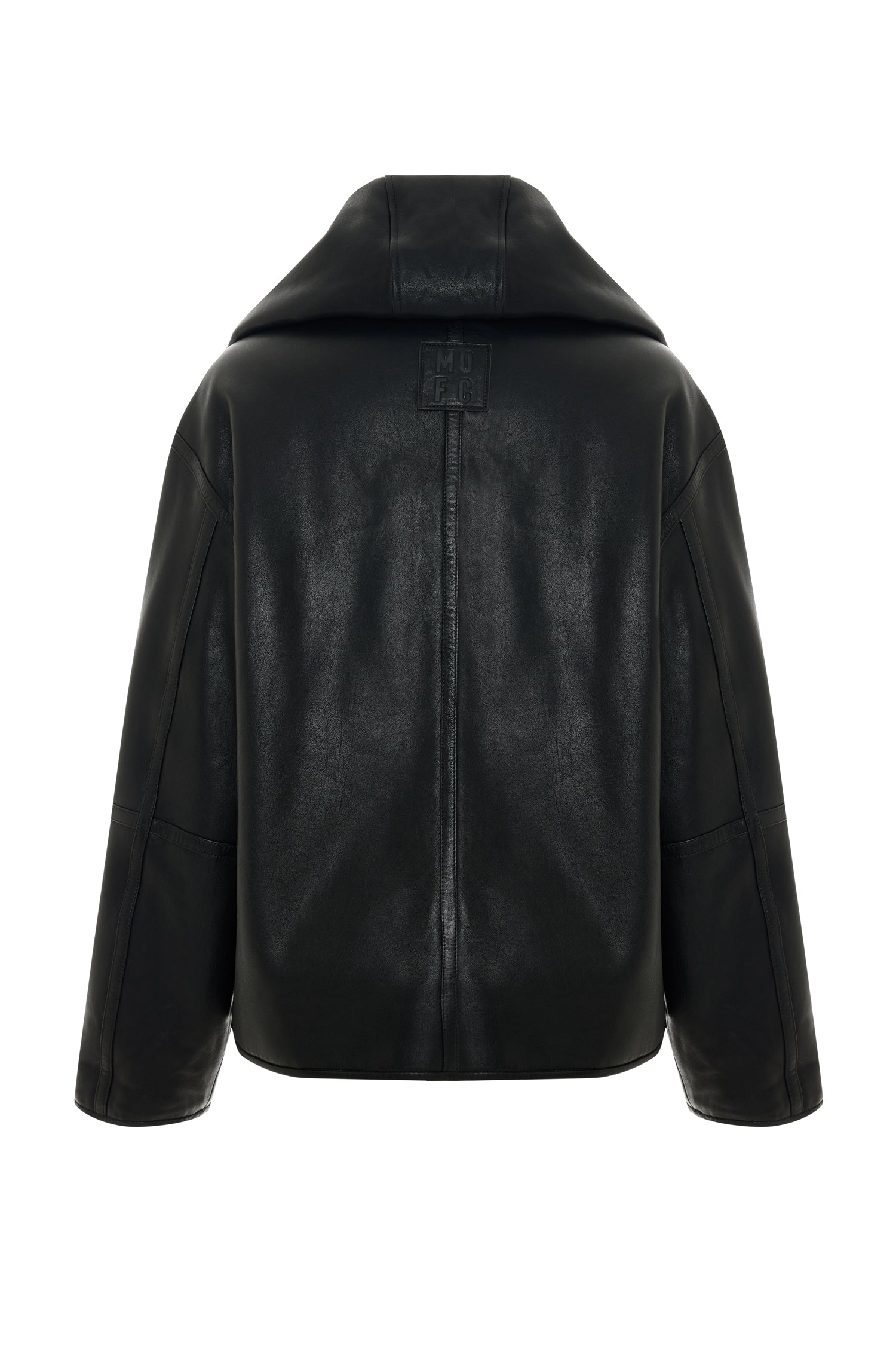 Reversible Hooded Leather and Faux Fur Jacket