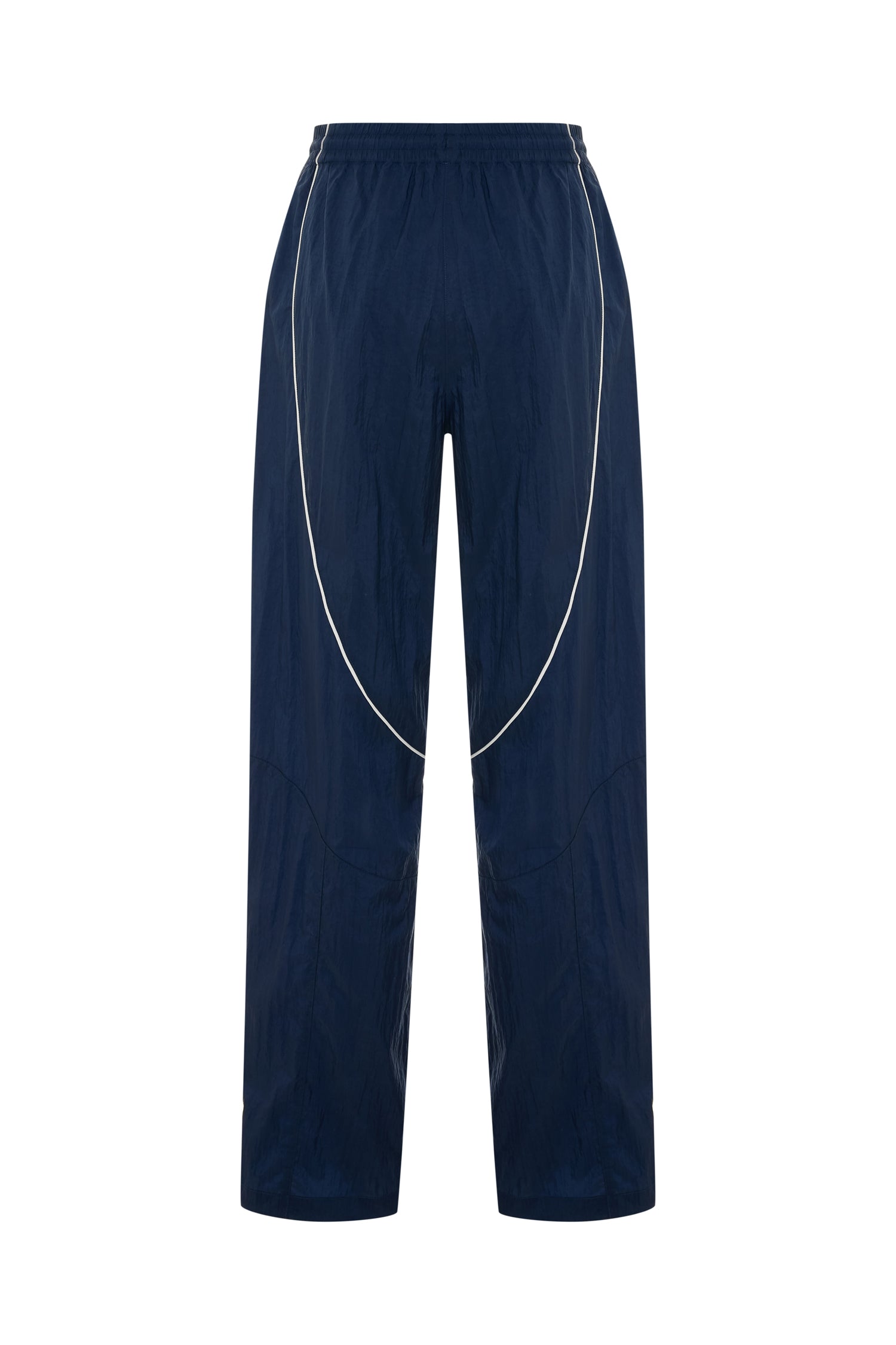 Unisex Retro-inspired Nylon Track Pants in Navy