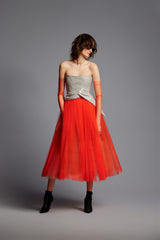 'Paris' Faux Leather Top Tulle Skirt Dress