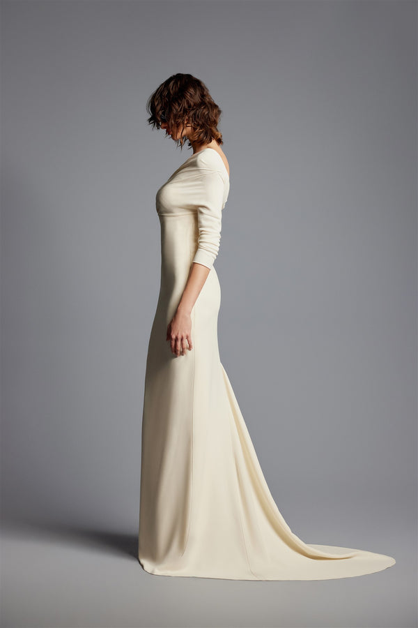 'Elma' Drop Shoulder Light Crepe Maxi Dress