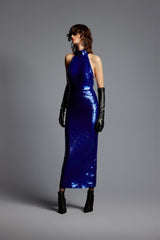 'Zigi' Halter Neck Sequin Dress