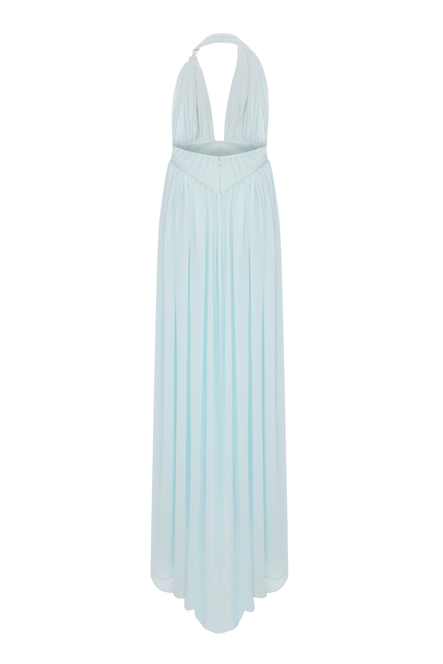 'Bea' Buckled detailed halter chiffon maxi dress