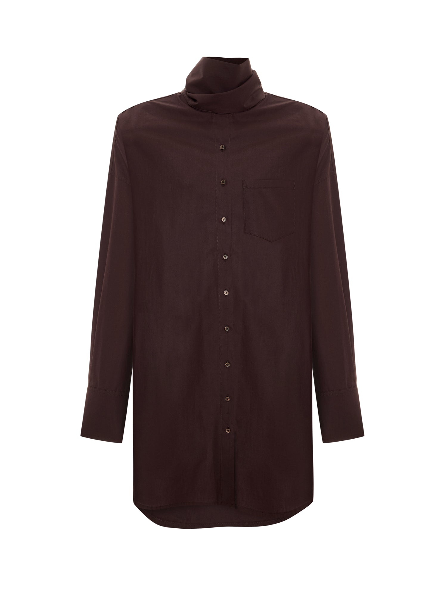 Tie-detailed Shirt Dress in Burgundy