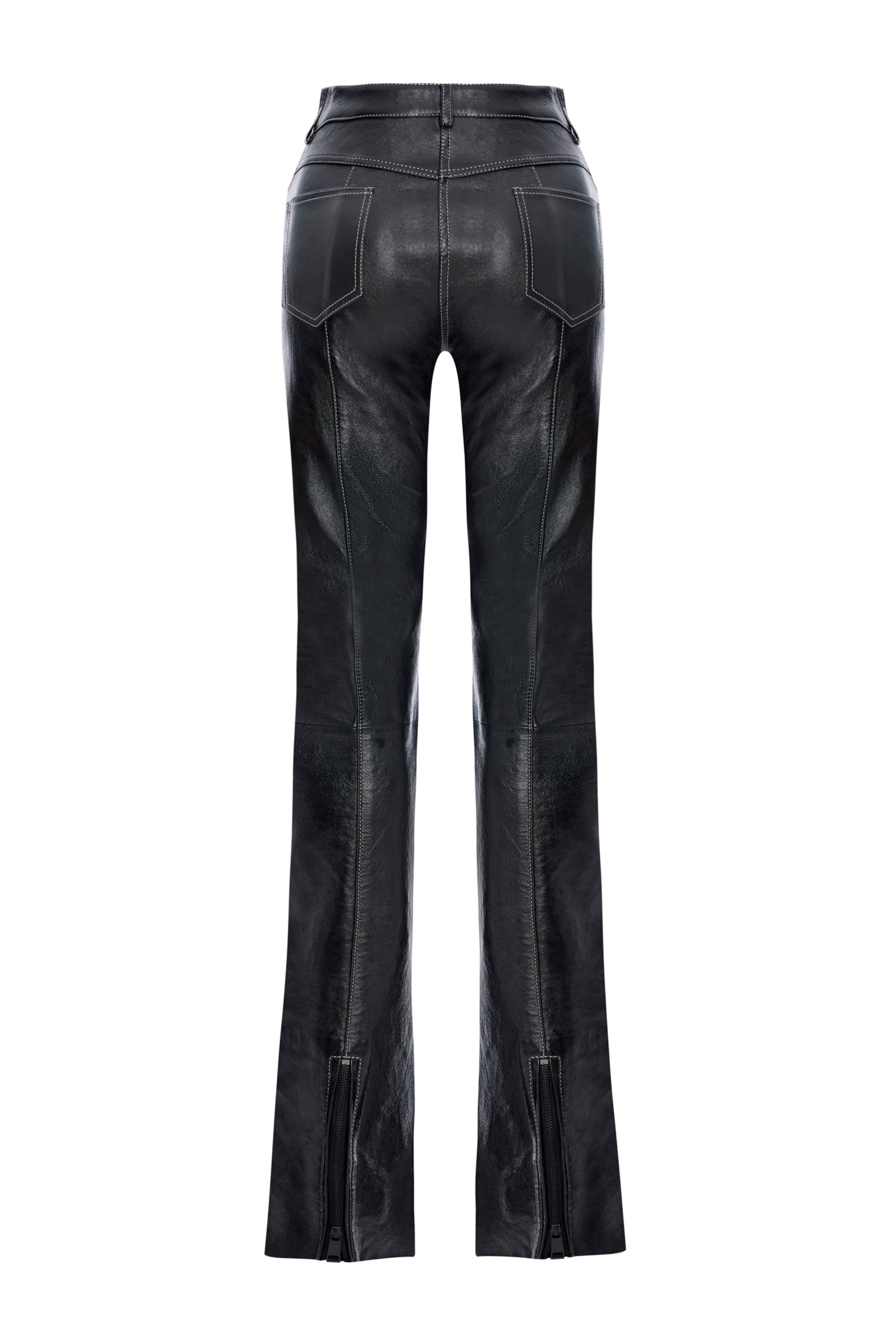 'Era Pant' Stiching detailed leather pant