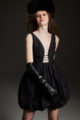 "Molly" Black Taffeta Mini Dress