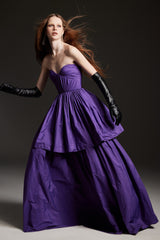 "Tyra" Purple Taffeta Long Dress