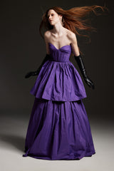 "Tyra" Purple Taffeta Long Dress