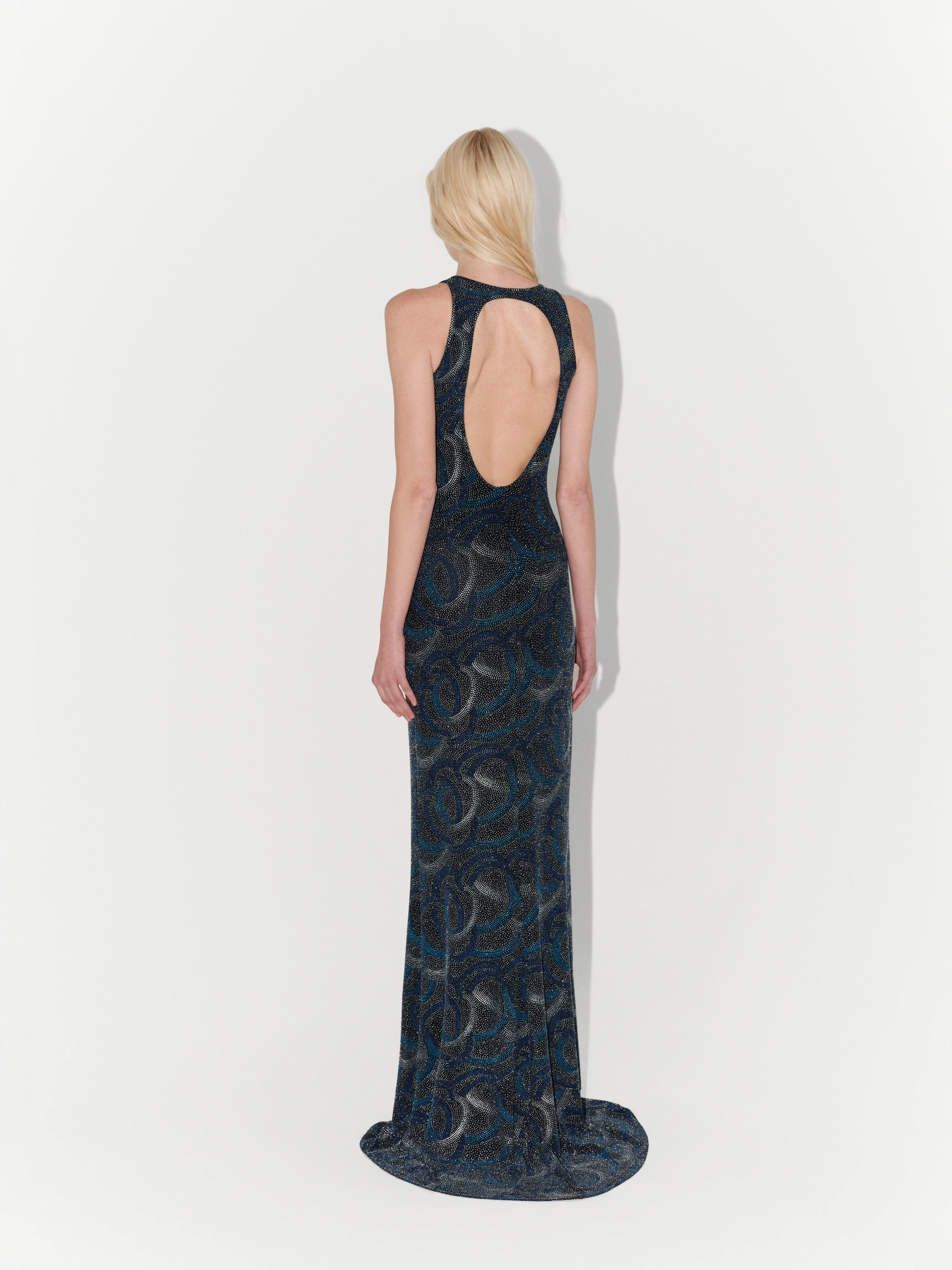Retro-Print Jersey Maxi Dress