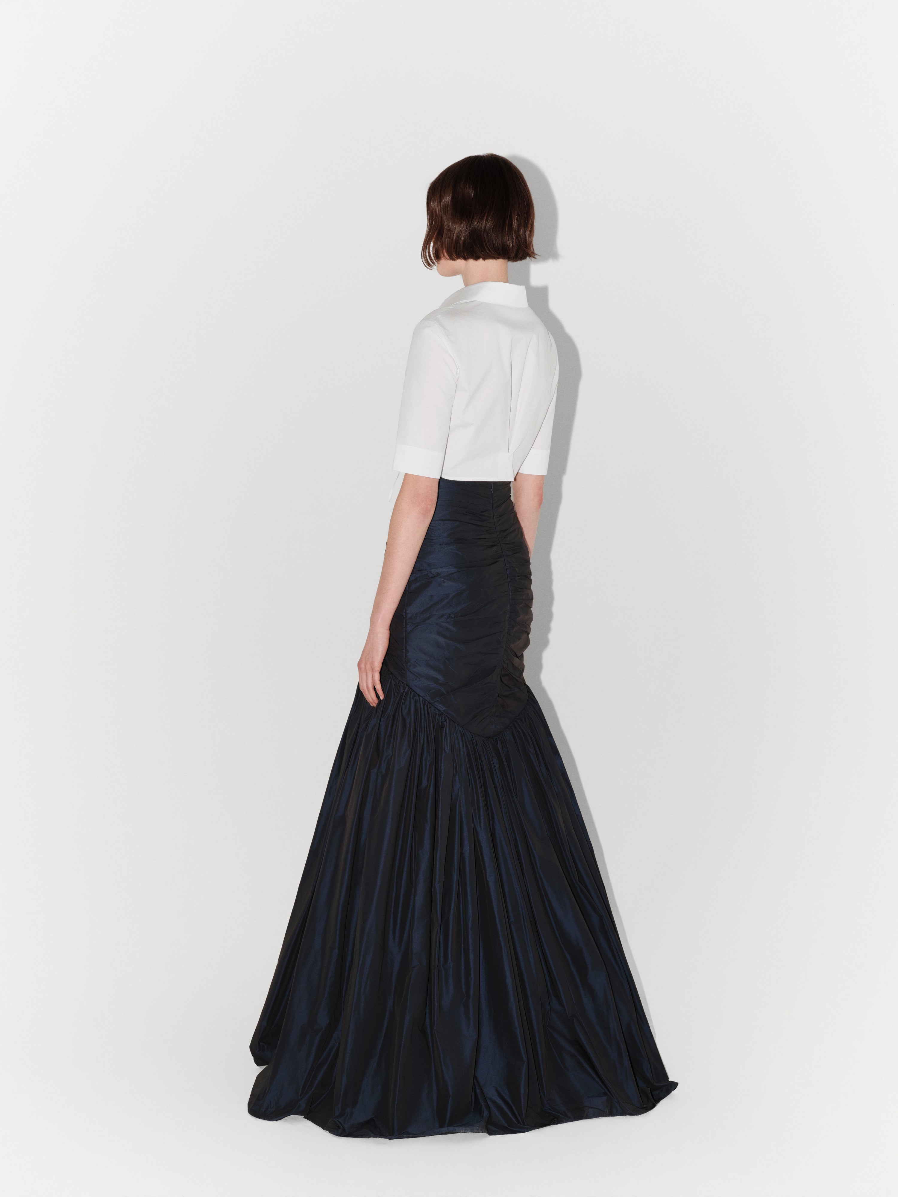 Taffeta Mermaid Skirt in Navy Blue
