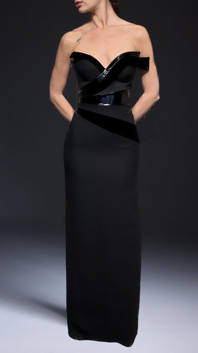 "Zigi" Black Long Dress
