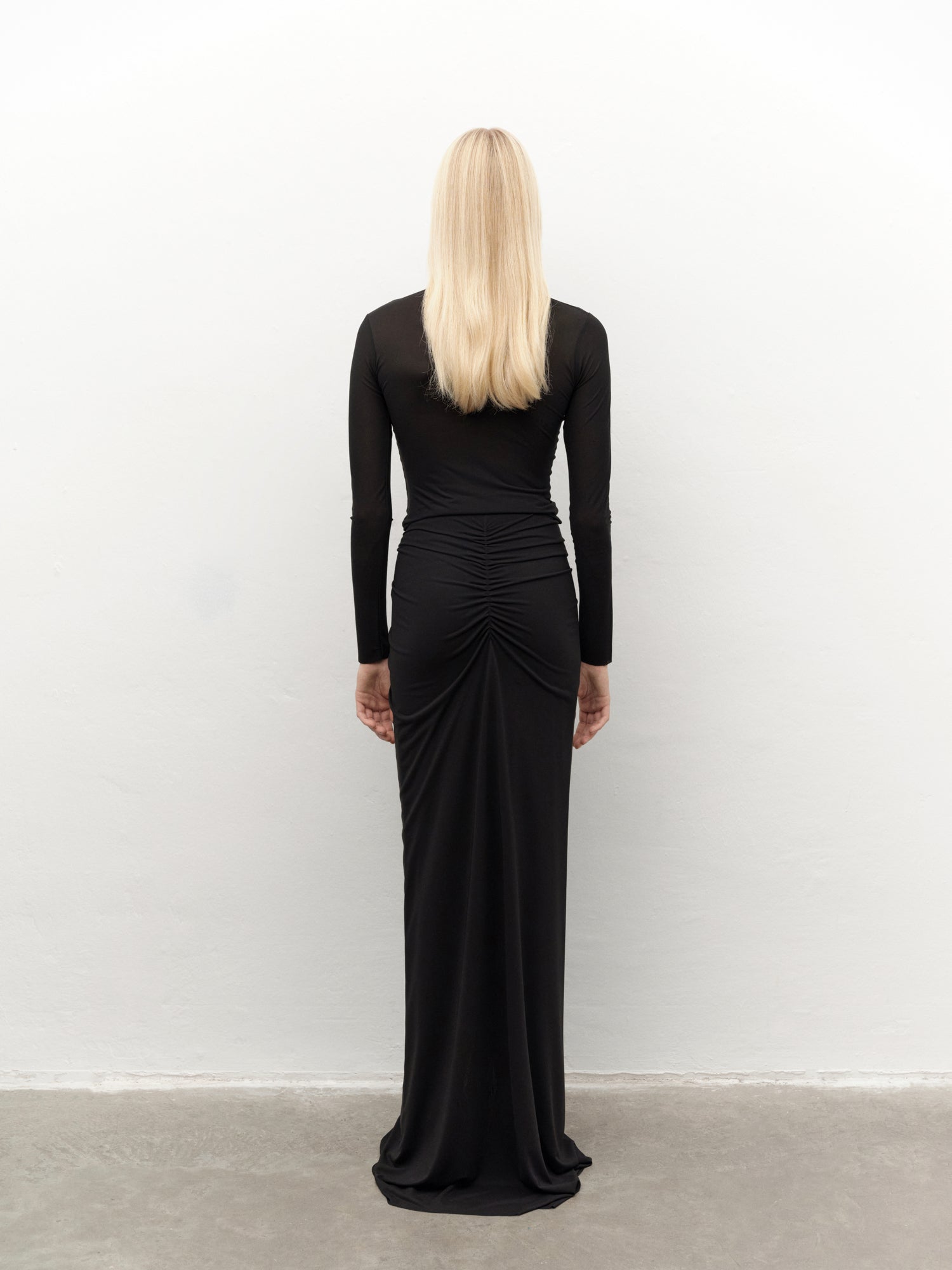 Draped Maxi Skirt in Black