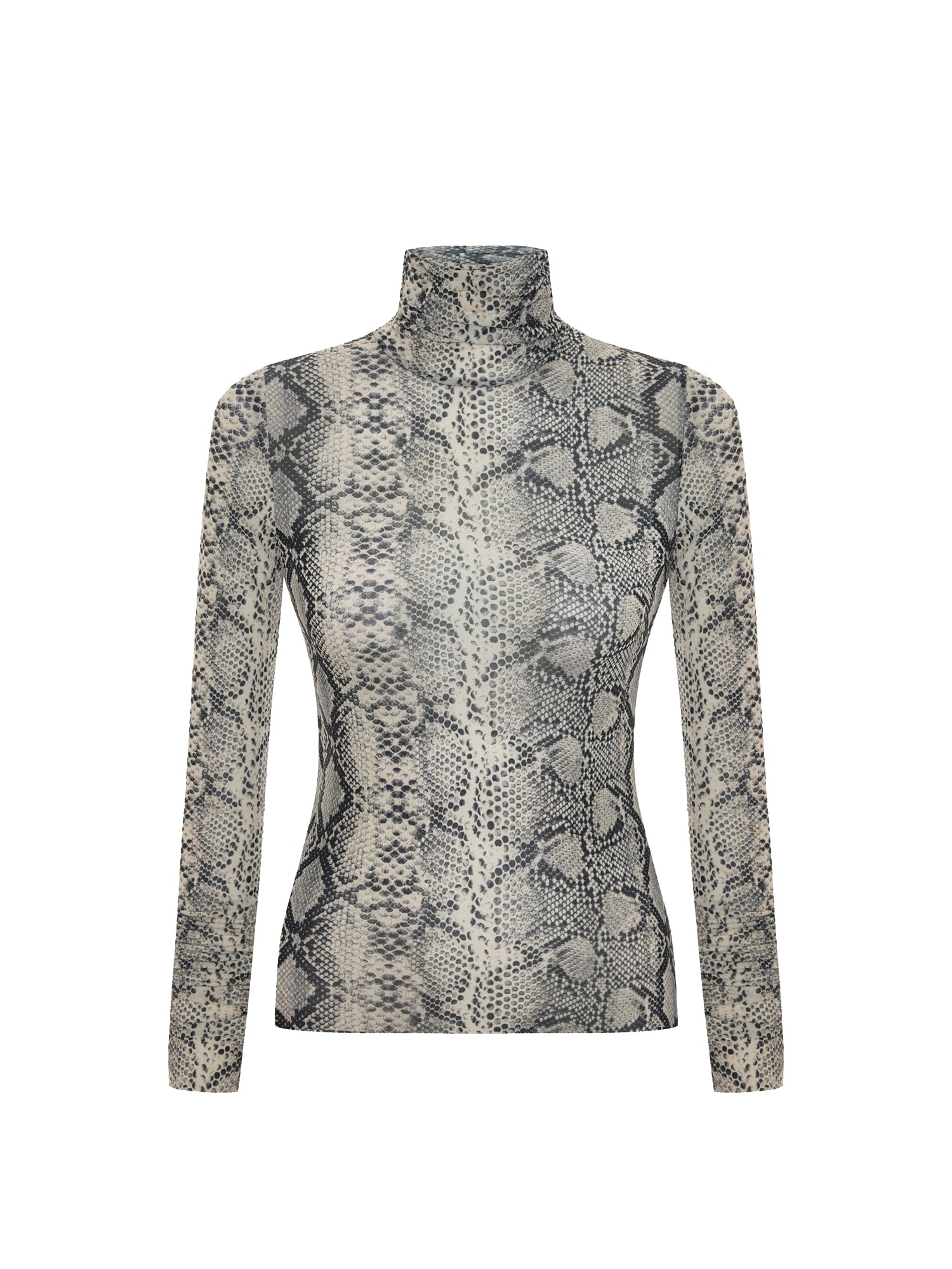 Turtleneck Snake-print Top