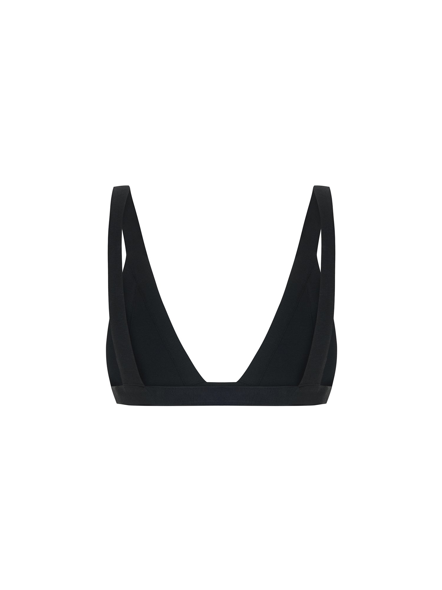 Ribbed Cotton Bra in Black
