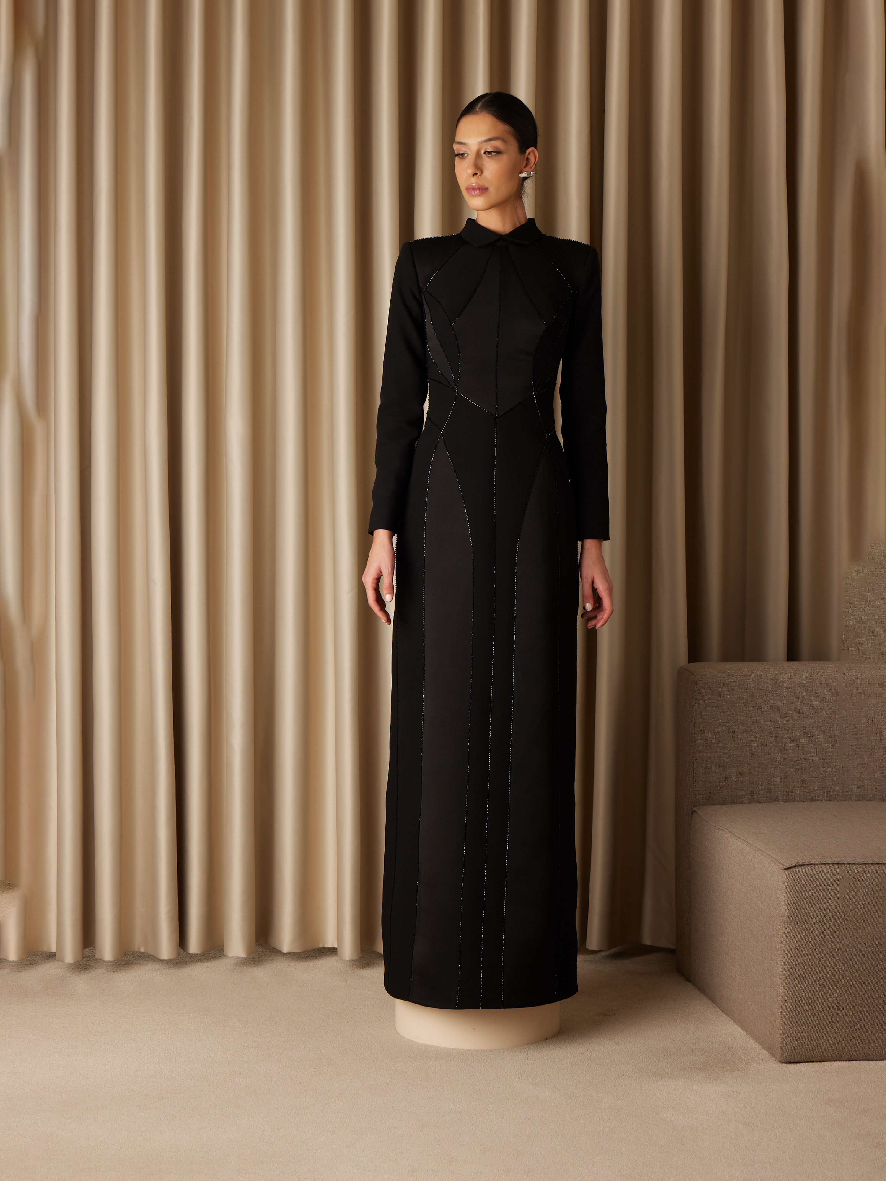 Black Crepe Gown