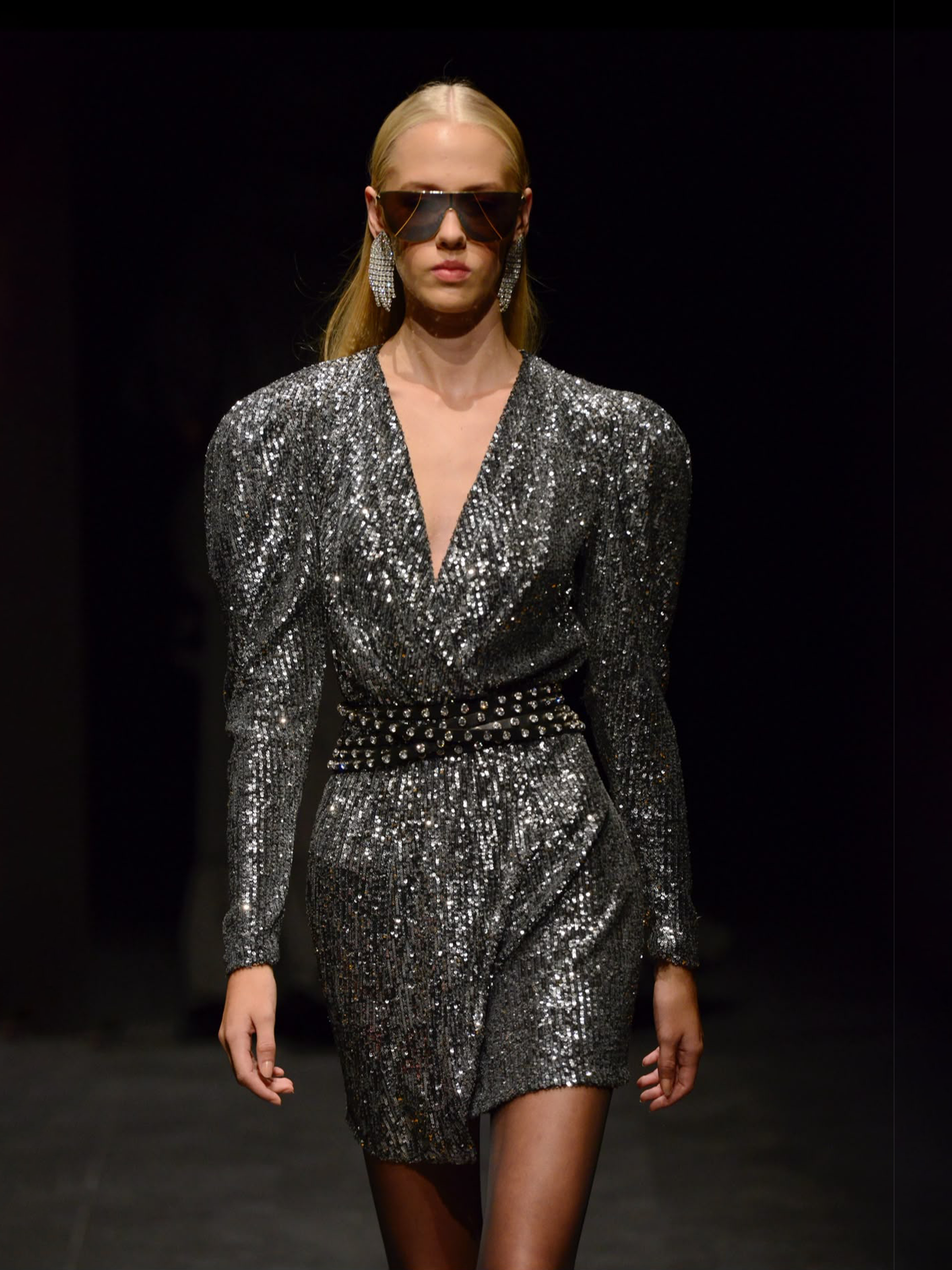 Black Sequin Mini Dress