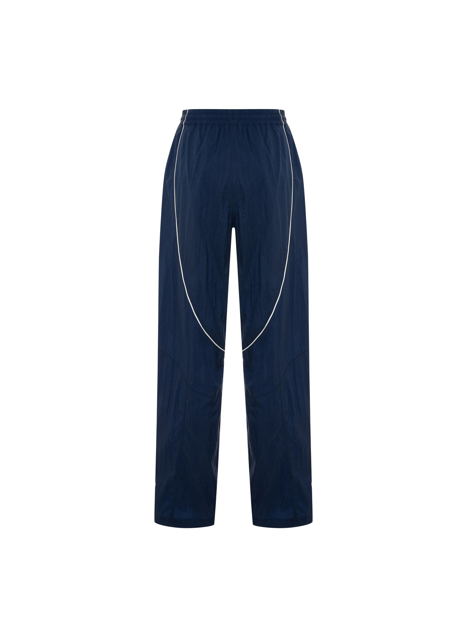 Unisex Retro-inspired Nylon Track Pants in Navy
